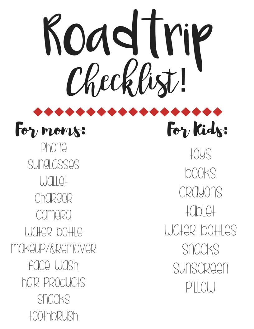 Roadtrip checklist